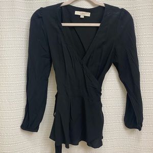 LOFT black wrap top